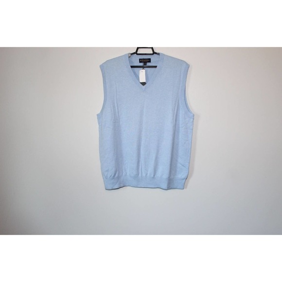 NWT Brooks Brothers Supima Cotton V-neck Sweater Vest Blue Men's Size XL H14215 - Picture 8 of 9